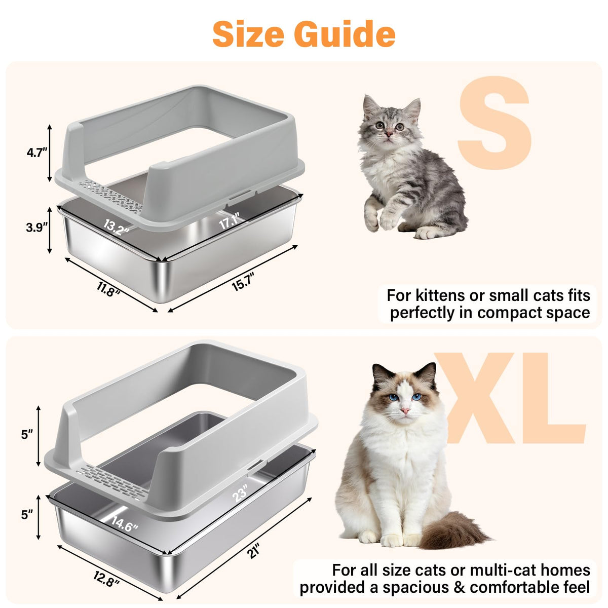 Stainless Steel Cat Litter Box P850