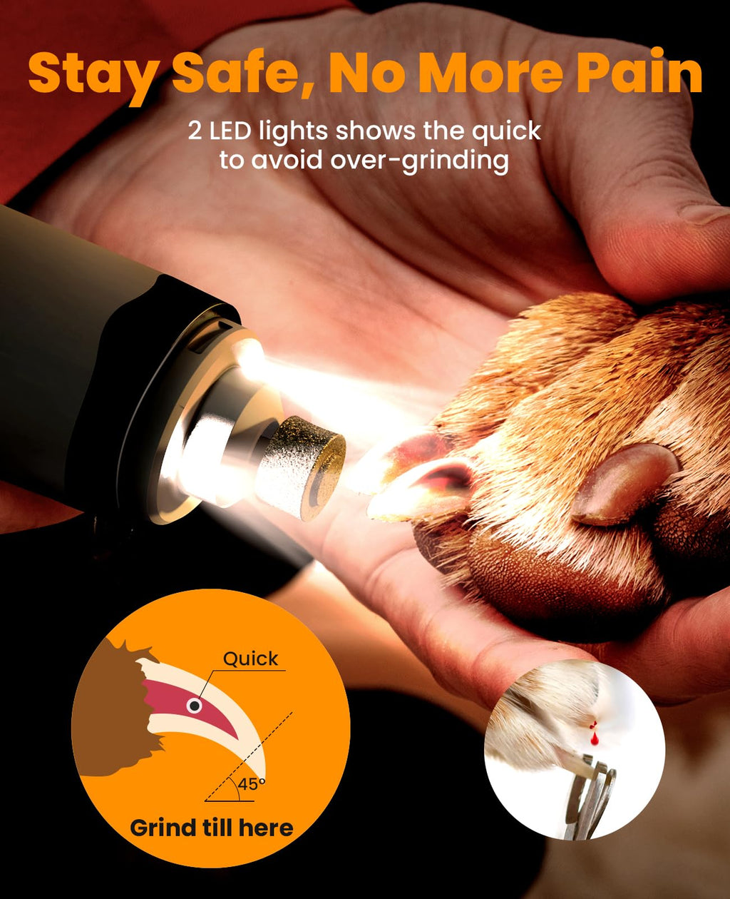 Dog Shaver Clippers and Nail Grinder Paw Trimmer Kit V91426