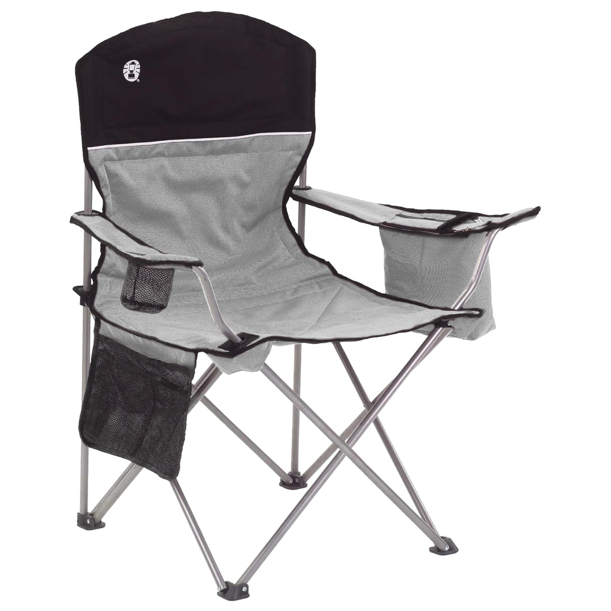 Portable Camping Chair with 4-Can Cooler, Cushioned Seat, Side Pockets & Cup Holder, Carry Bag V296323