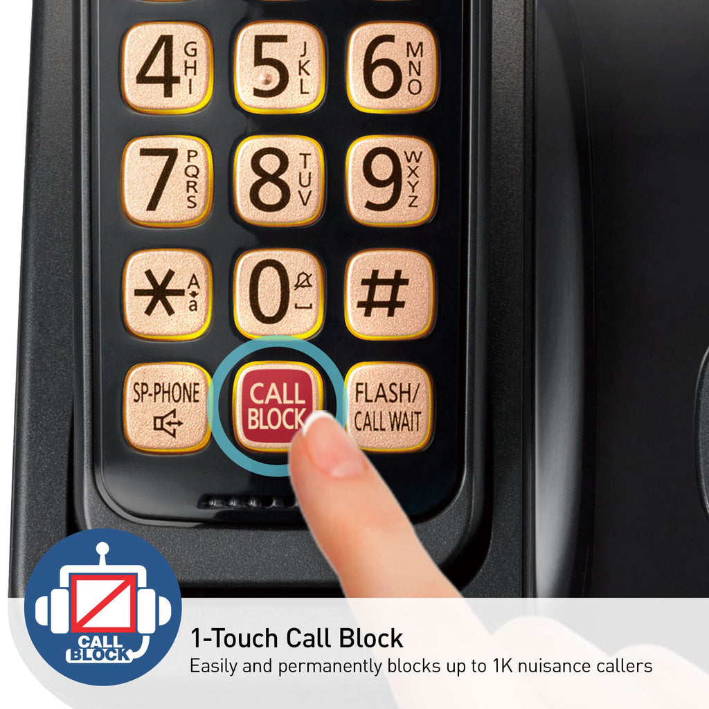 Cordless Phone with Call Block, Bilingual Caller ID, Large Display, 1 Handset S936163