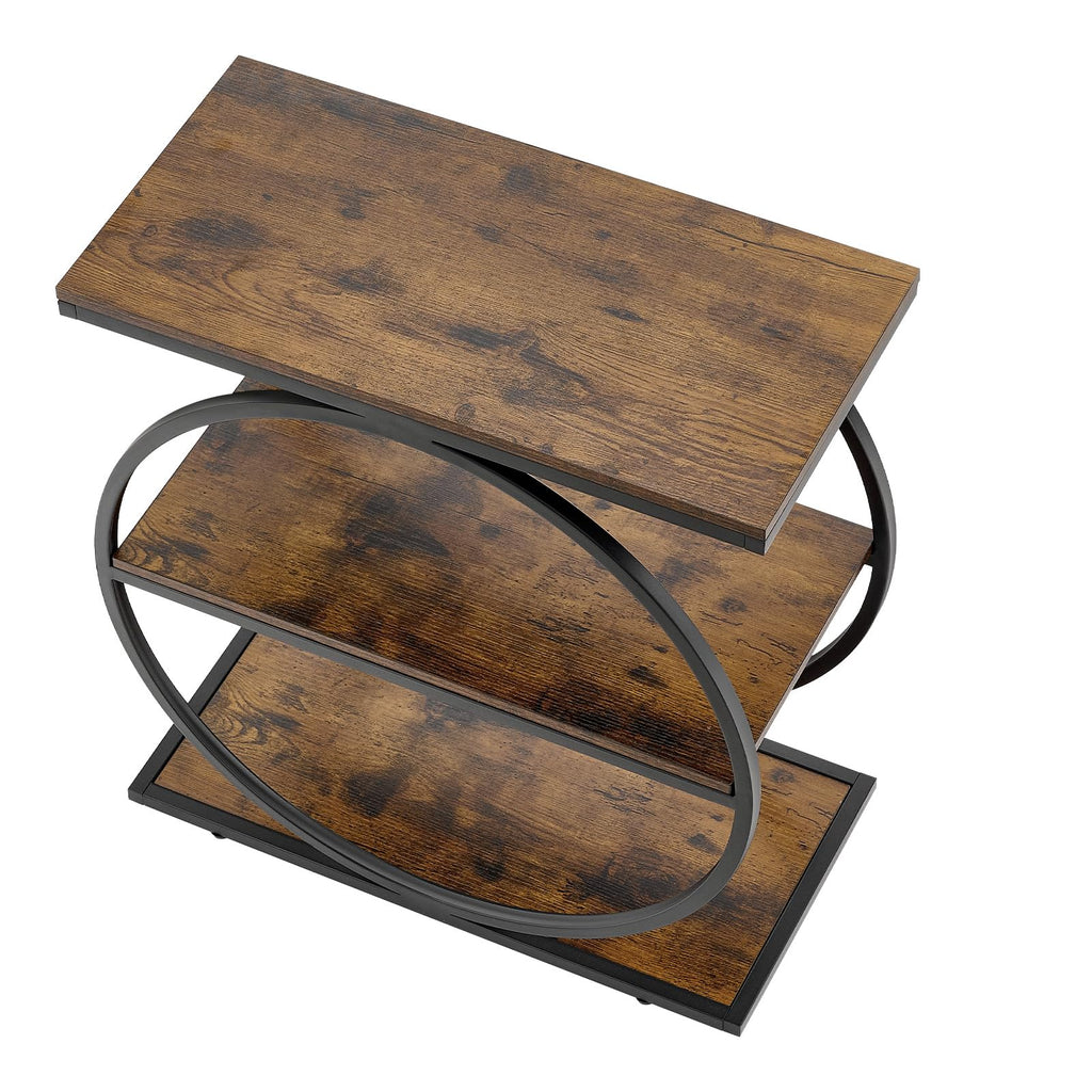 3-Tier Narrow Side Table with Open Storage Shelves B647590