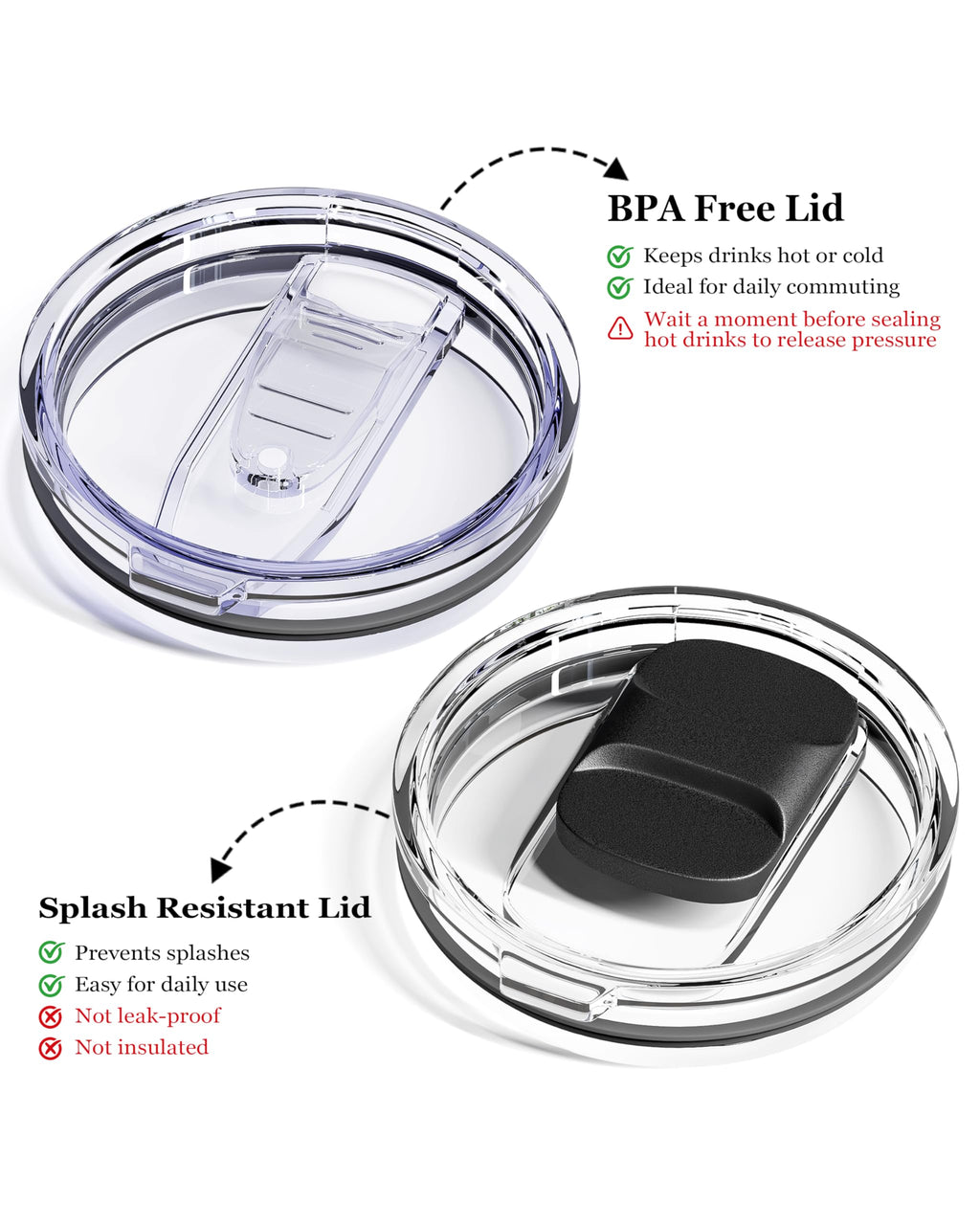 2 Pack 12oz Insulated Stainless Steel Coffee Mug with Lids J522