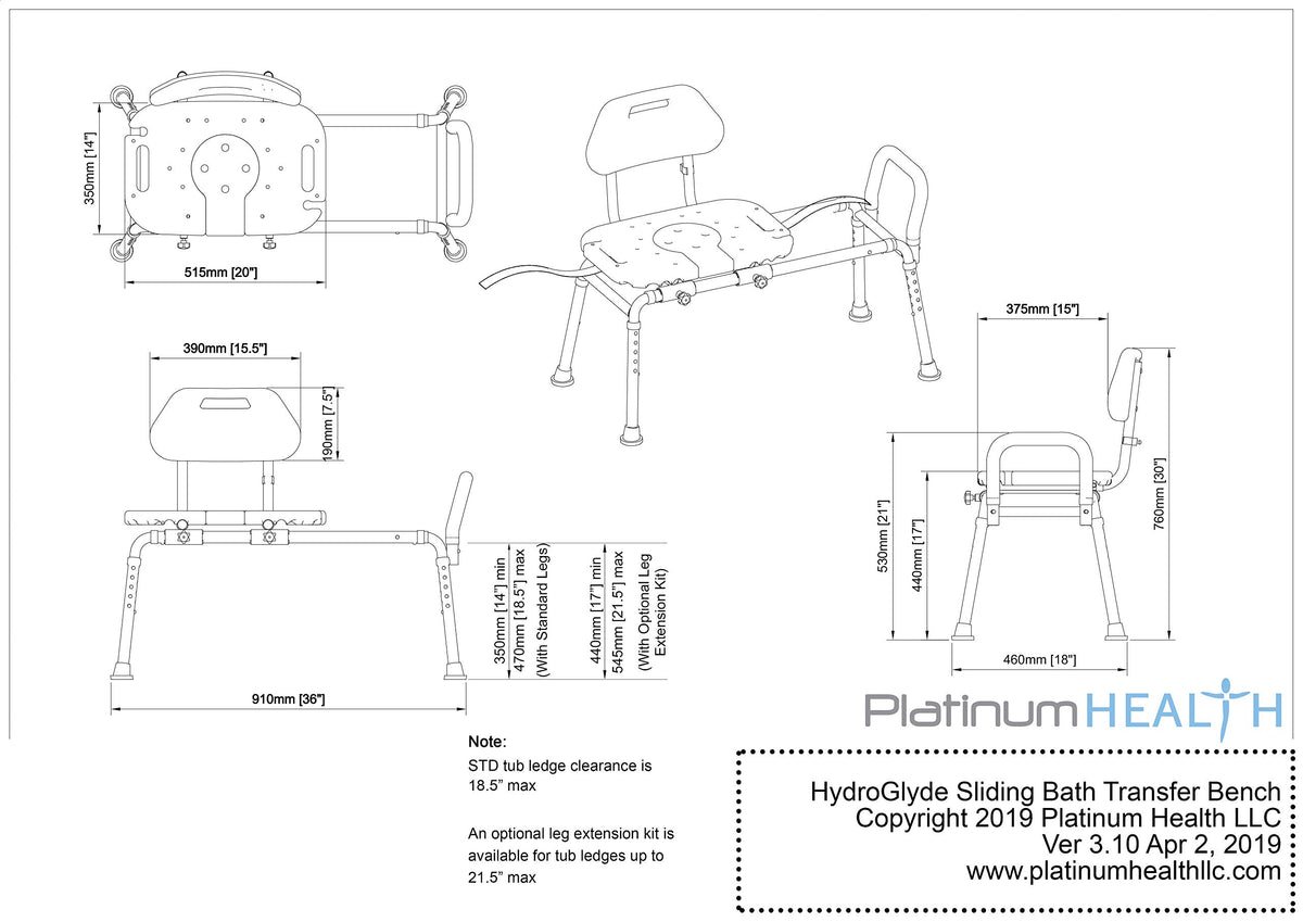 Blue Padded Shower Chair with Cut Out Seat and Safety Belt L506701