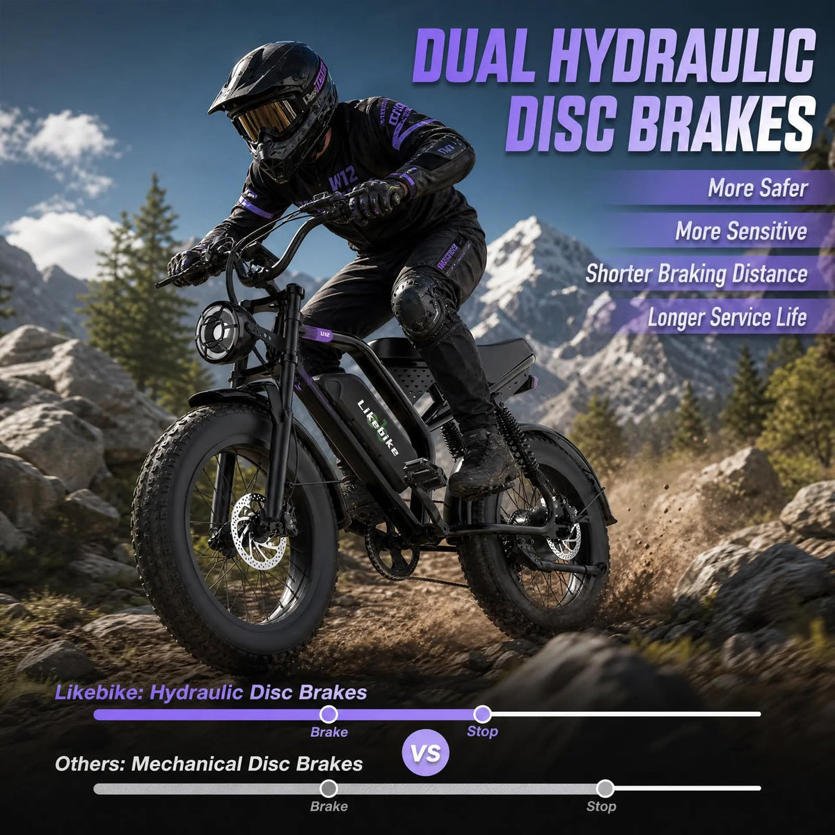 1500W 80 Miles 48V 20AH Electric Bike K15373
