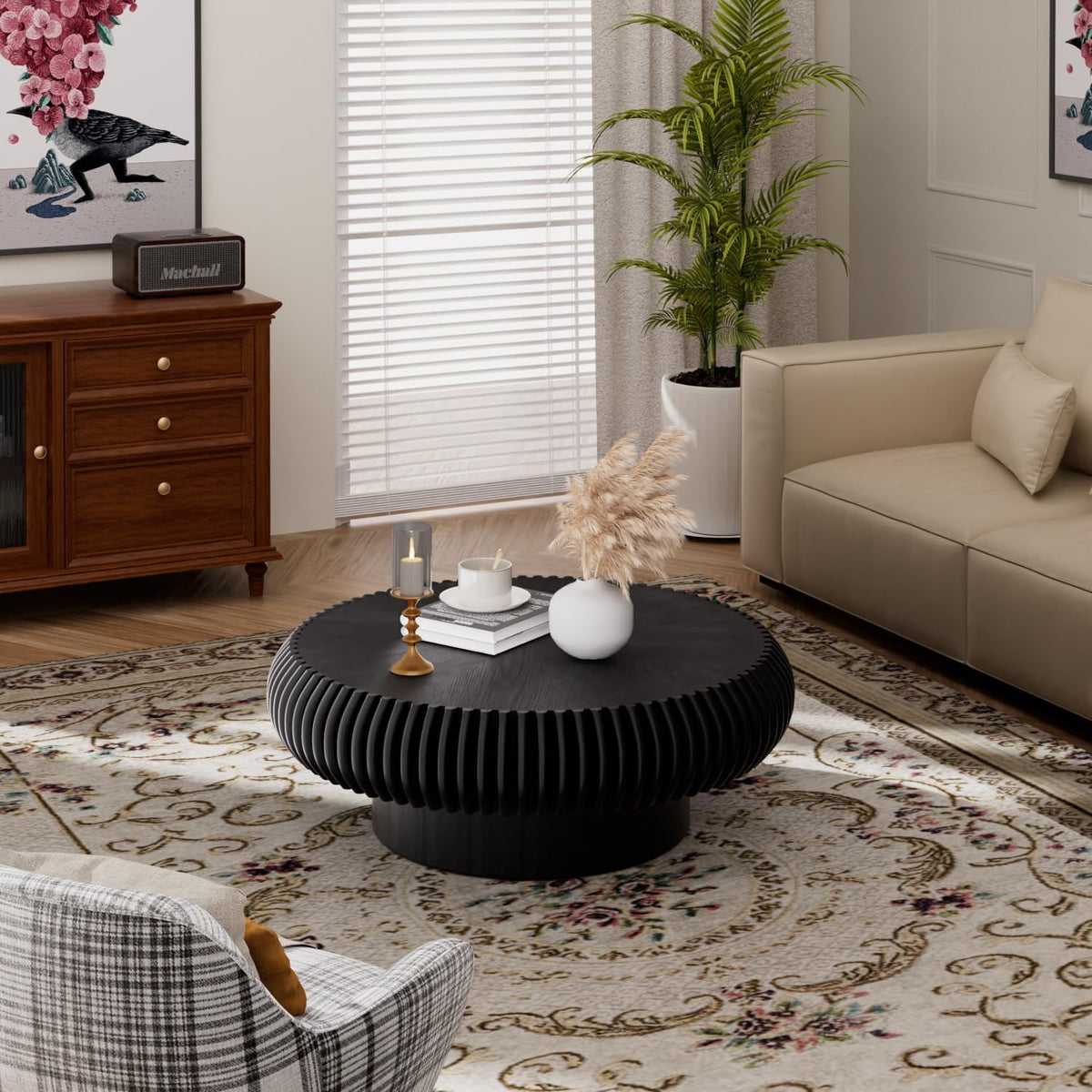 31.5" Black Drum Coffee Table G42456