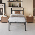 18 Inch Twin XL Black Metal Bed Frame with Headboard Z45039