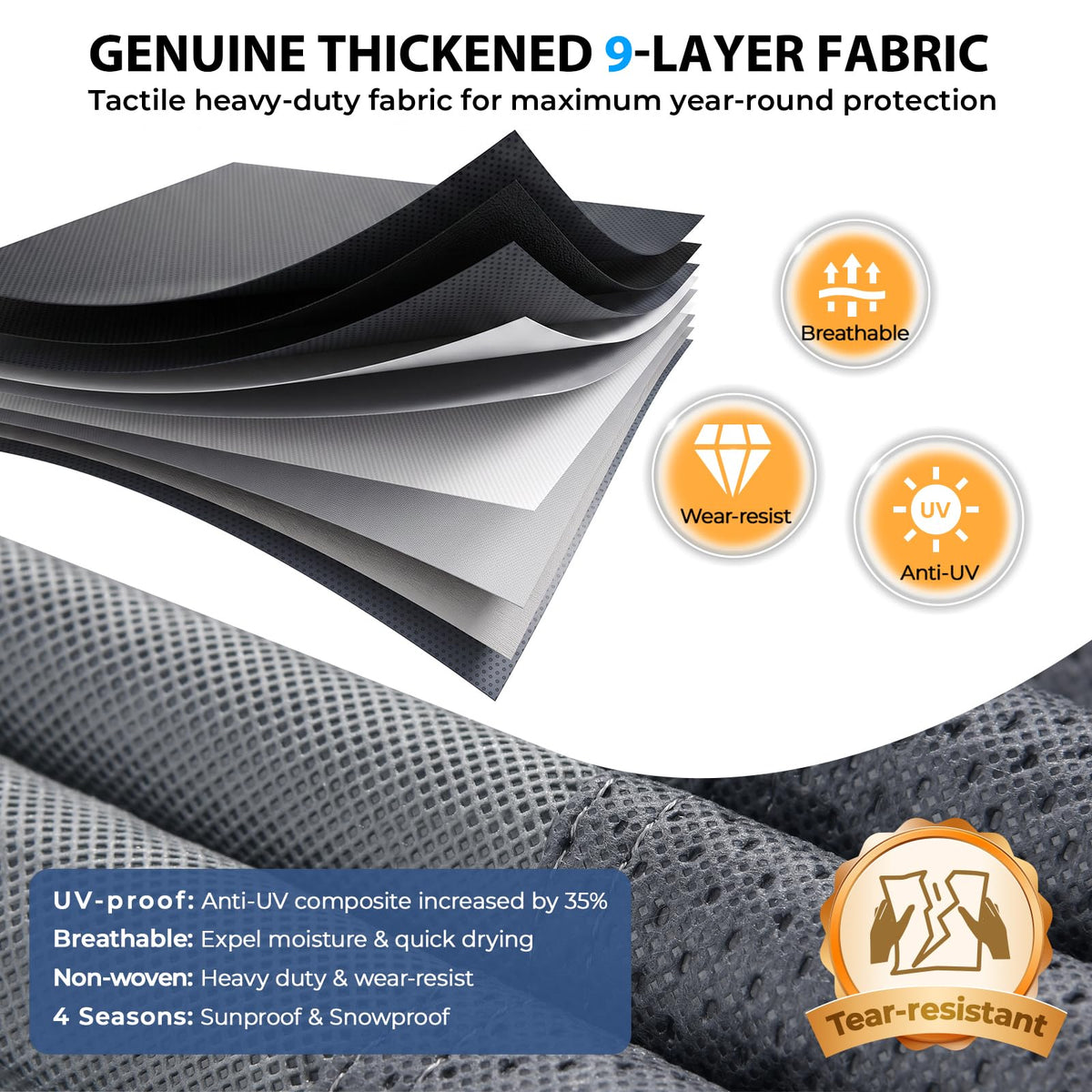9-Layer Heavy Duty Waterproof Travel Trailer RV Cover P68780