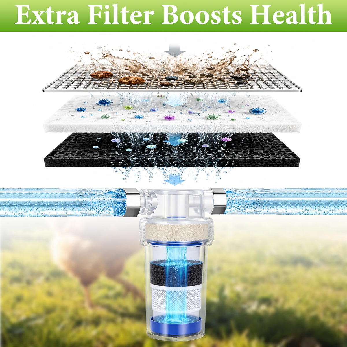 3 Gallon Stainless Steel Chicken Waterer E734863