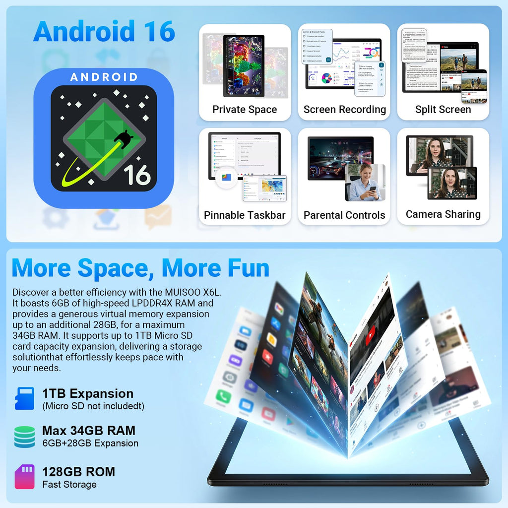 Android Tablet with Keyboard Mouse Stylus Case E67363