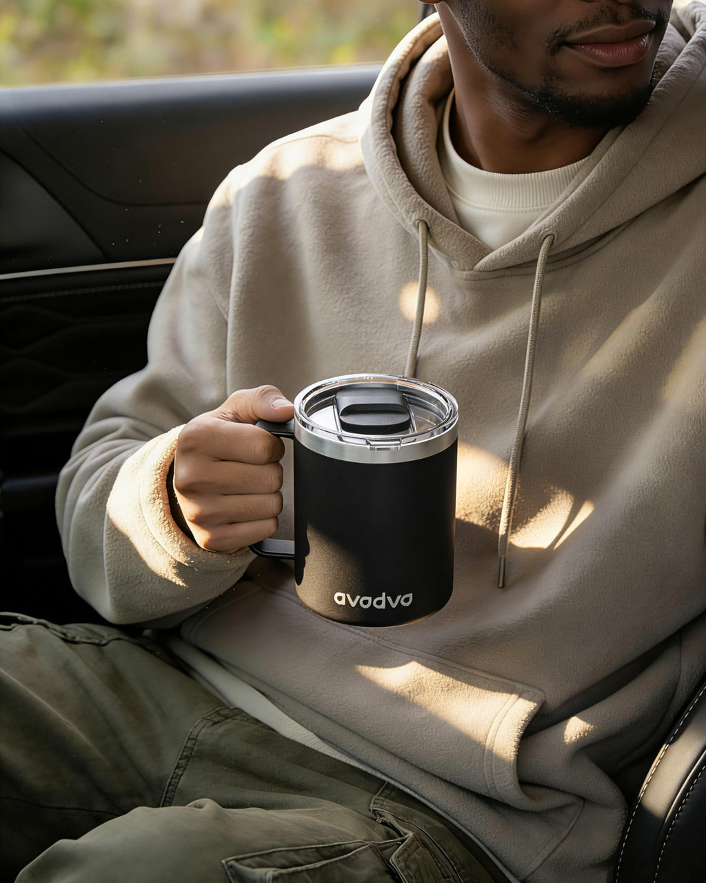 2 Pack 12oz Insulated Stainless Steel Coffee Mug with Lids J522