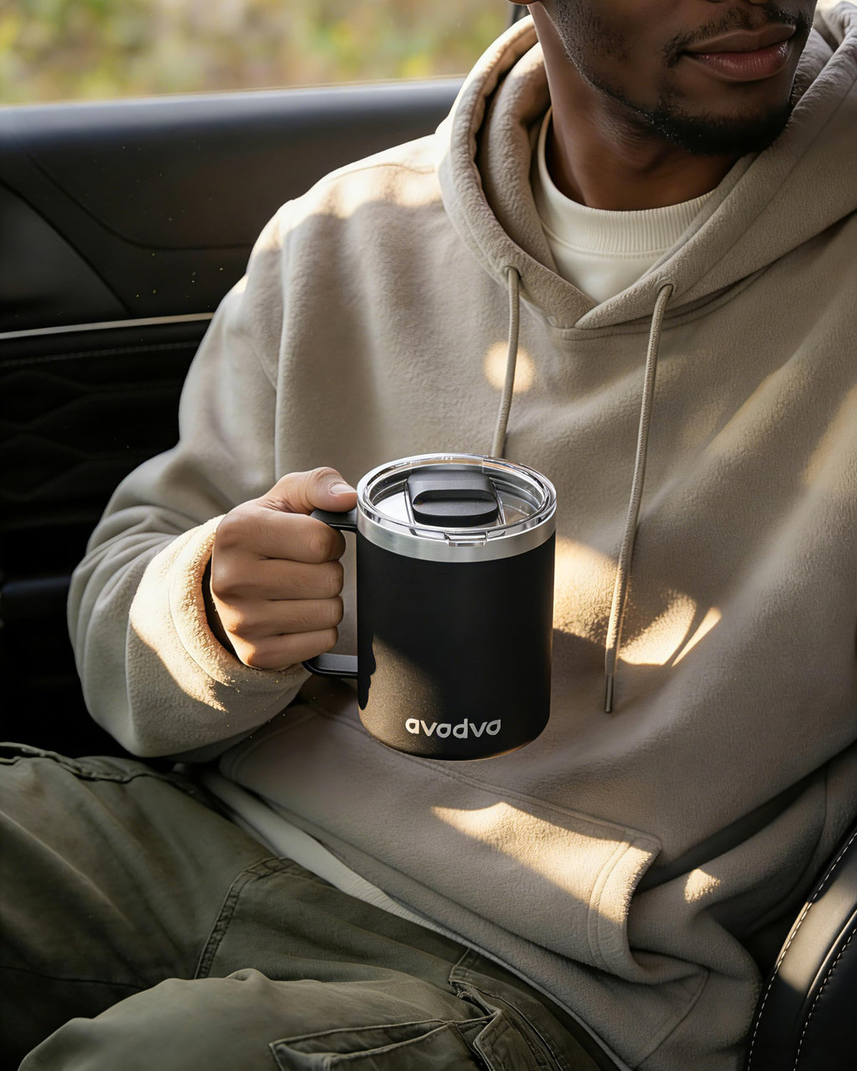 2 Pack 12oz Insulated Stainless Steel Coffee Mug with Lids J522