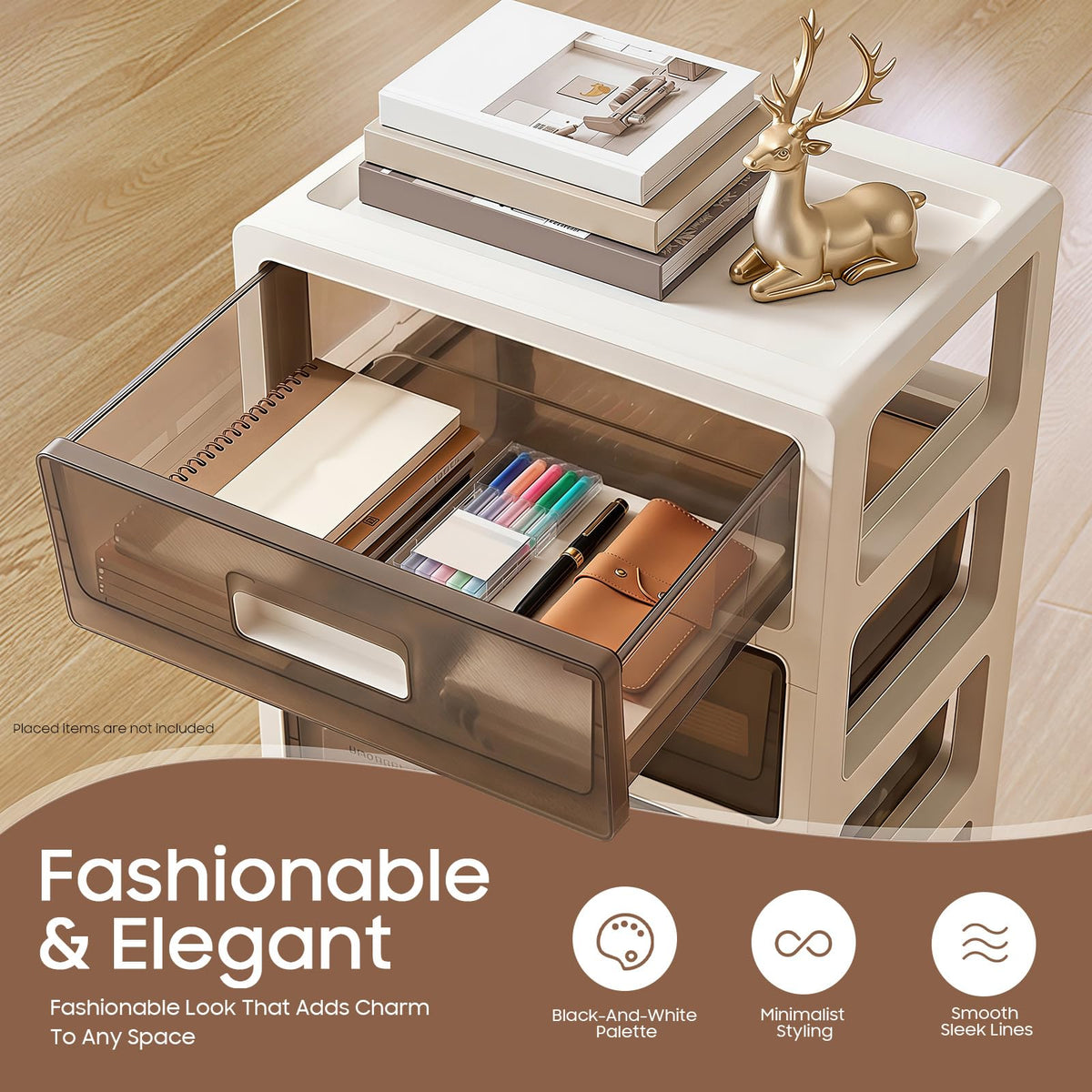 6-Tier Clear Plastic Storage Organizer Cart with Wheels M2214