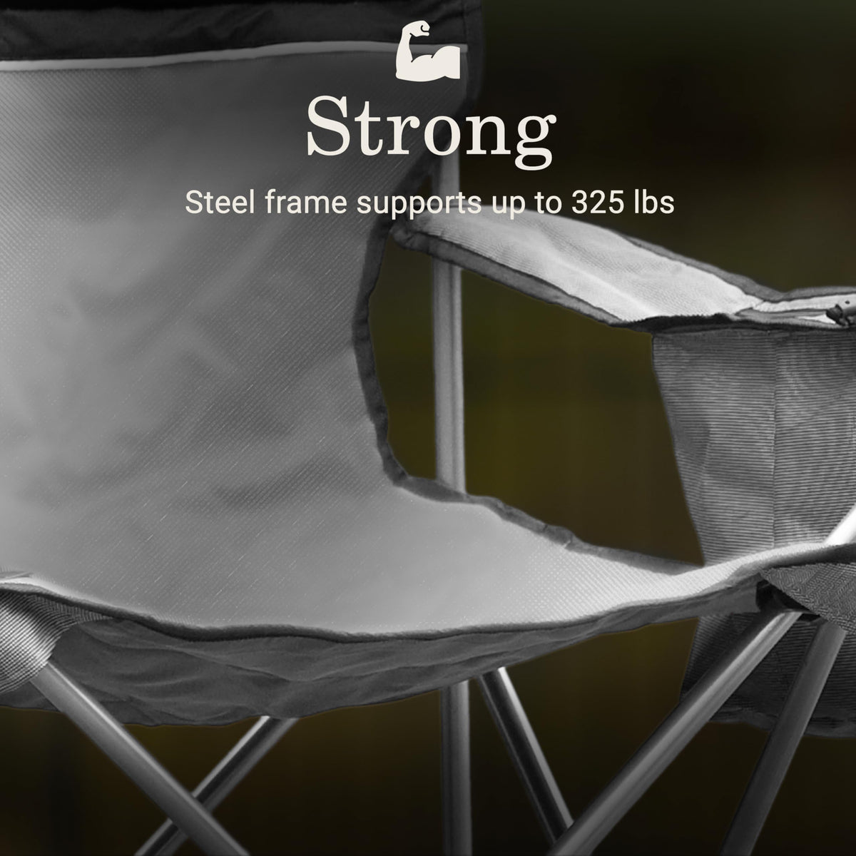 Portable Camping Chair with 4-Can Cooler, Cushioned Seat, Side Pockets & Cup Holder, Carry Bag V296323