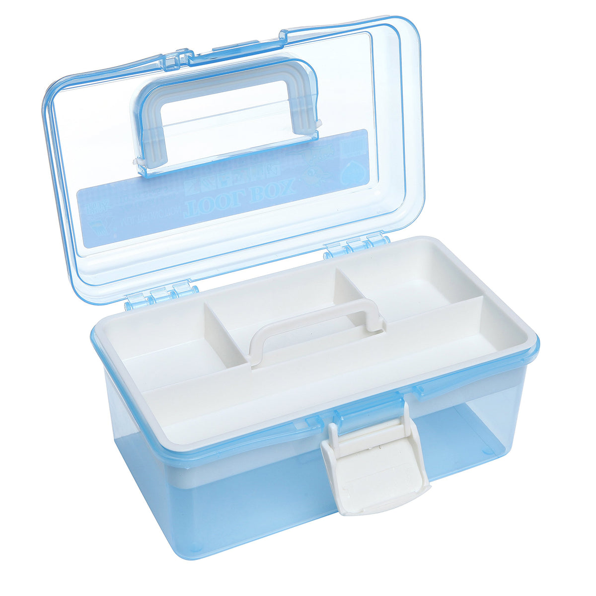 10 Inch Blue Plastic Storage Box with Removable Tray K1215