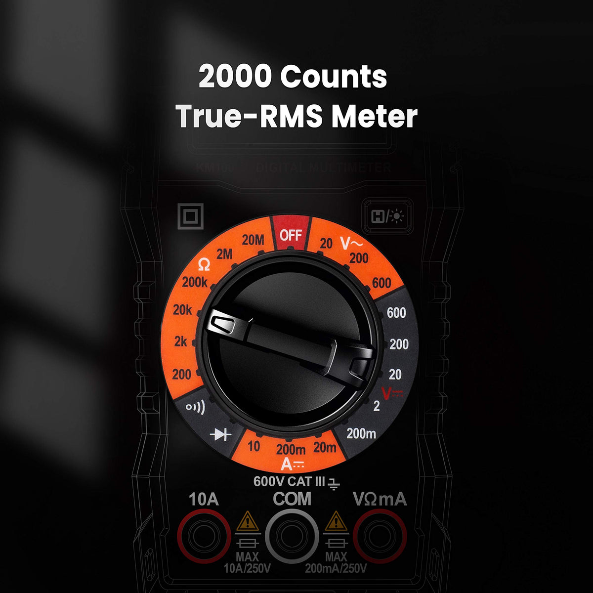 Digital Multimeter Voltmeter with Case W25824