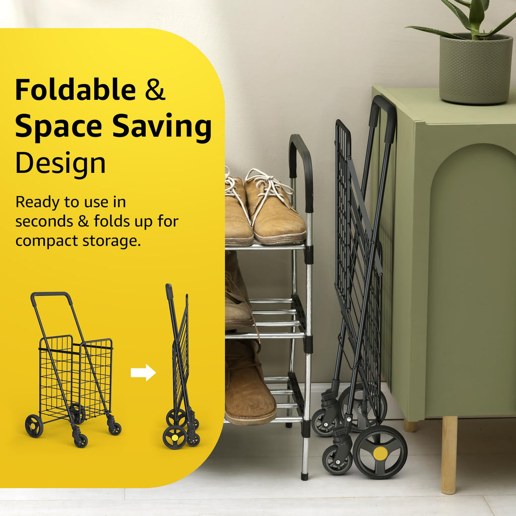 Black Foldable Lightweight Utility Cart D8475