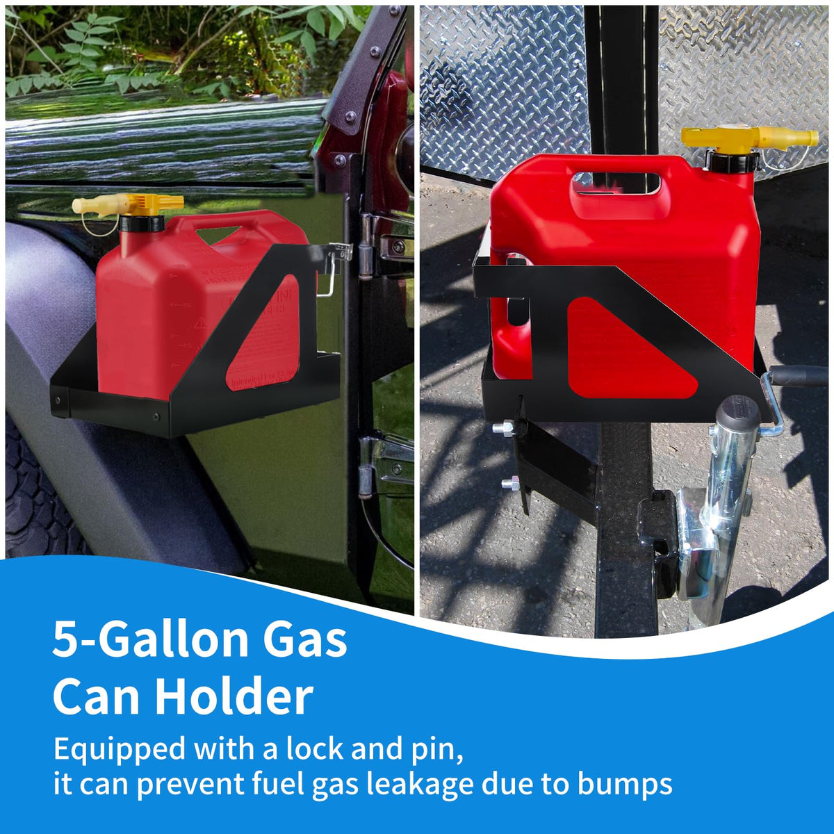 5 Gallon Gas Can Holder with Anti-Theft Lock F644061