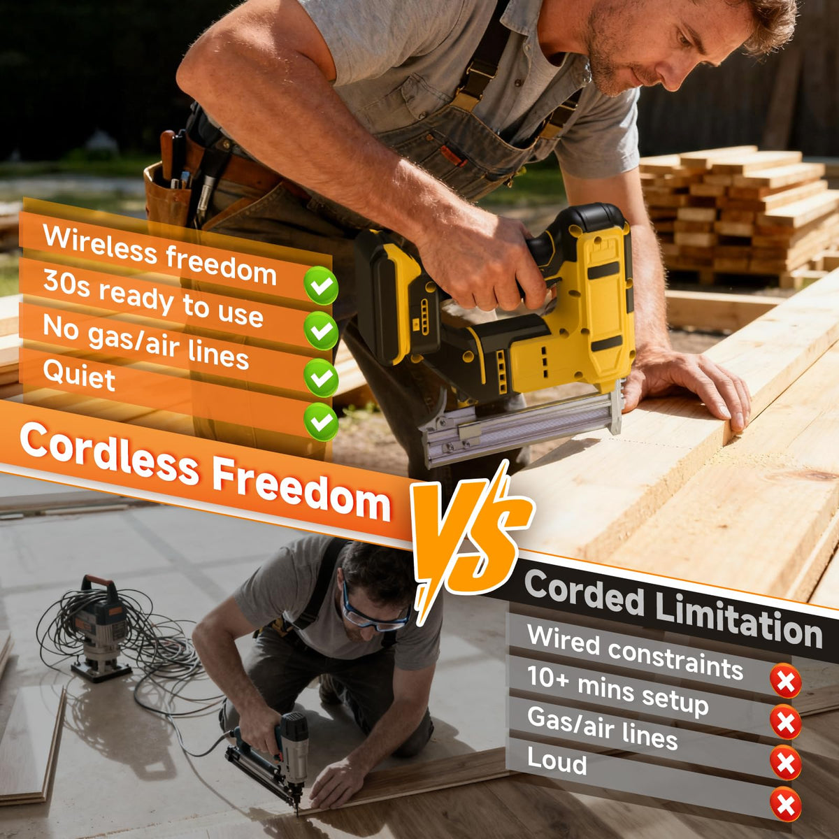 2-in-1 Cordless 18GA Nail Gun & Staple Gun O42986