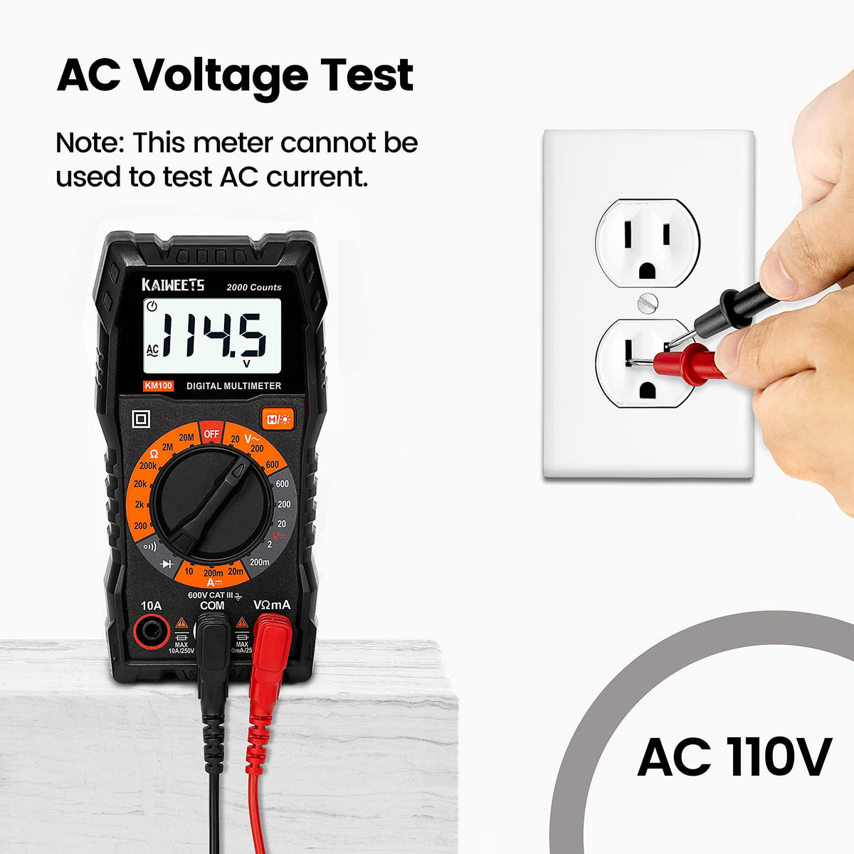 Digital Multimeter Voltmeter with Case W25824