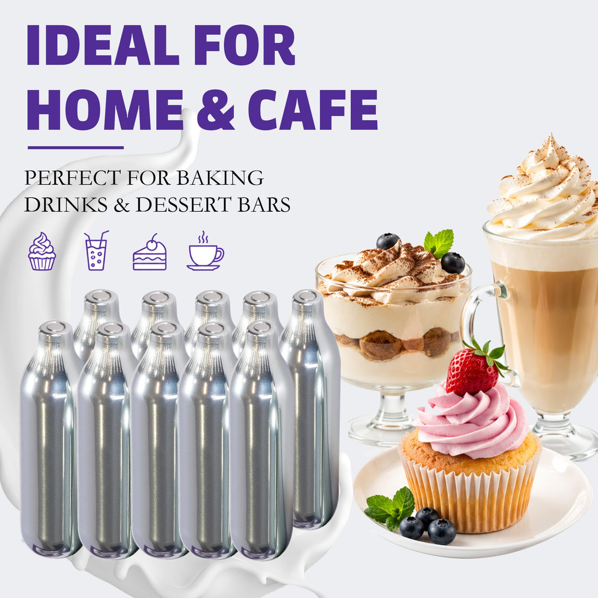 Whipped Cream Charger 10-Pack Food Grade I35358