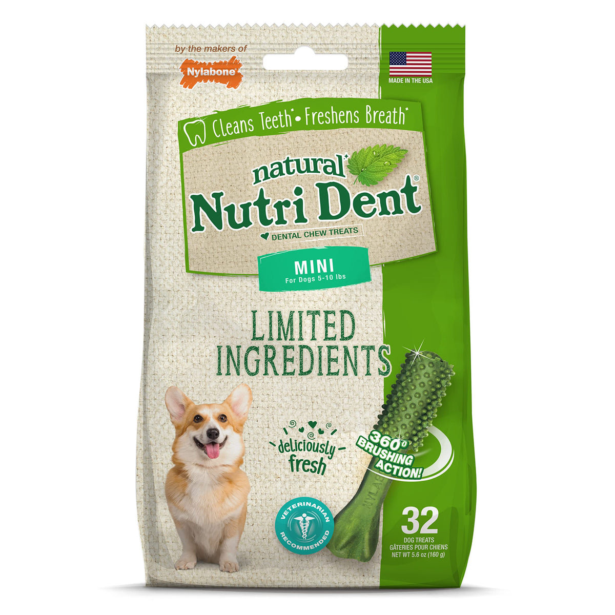 Natural Dog Dental Chews Mini 32 Count N653
