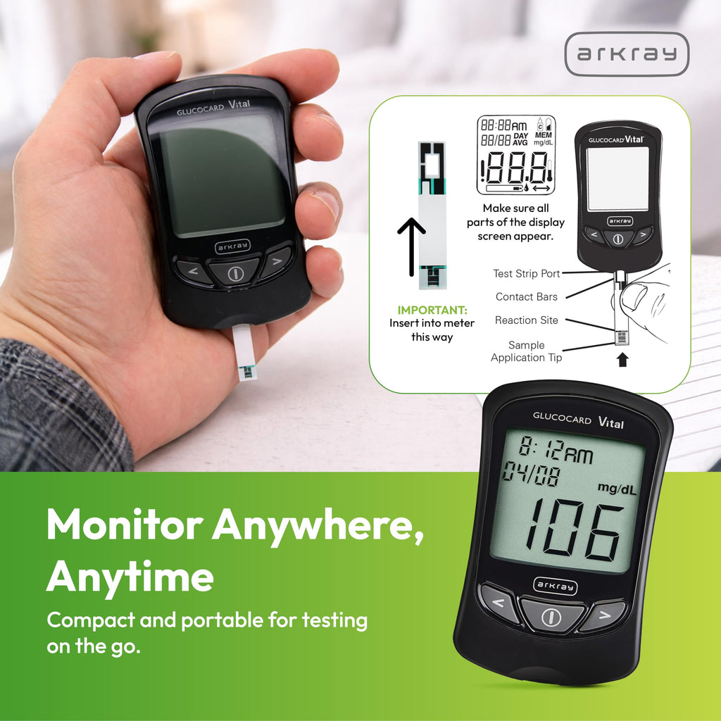 Blood Glucose Monitor Kit with Meter, 10 Test Strips, 10 Lancets & Carrying Case G586
