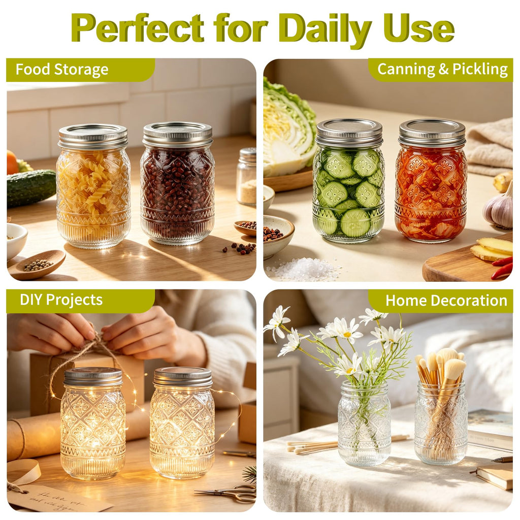 12 oz 20 Pack Mason Jars with Lids and Bands S85374