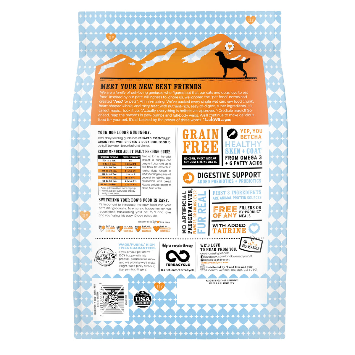 Chicken Duck Dry Dog Food 4lb Bag C824230
