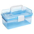 10 Inch Blue Plastic Storage Box with Removable Tray K1215