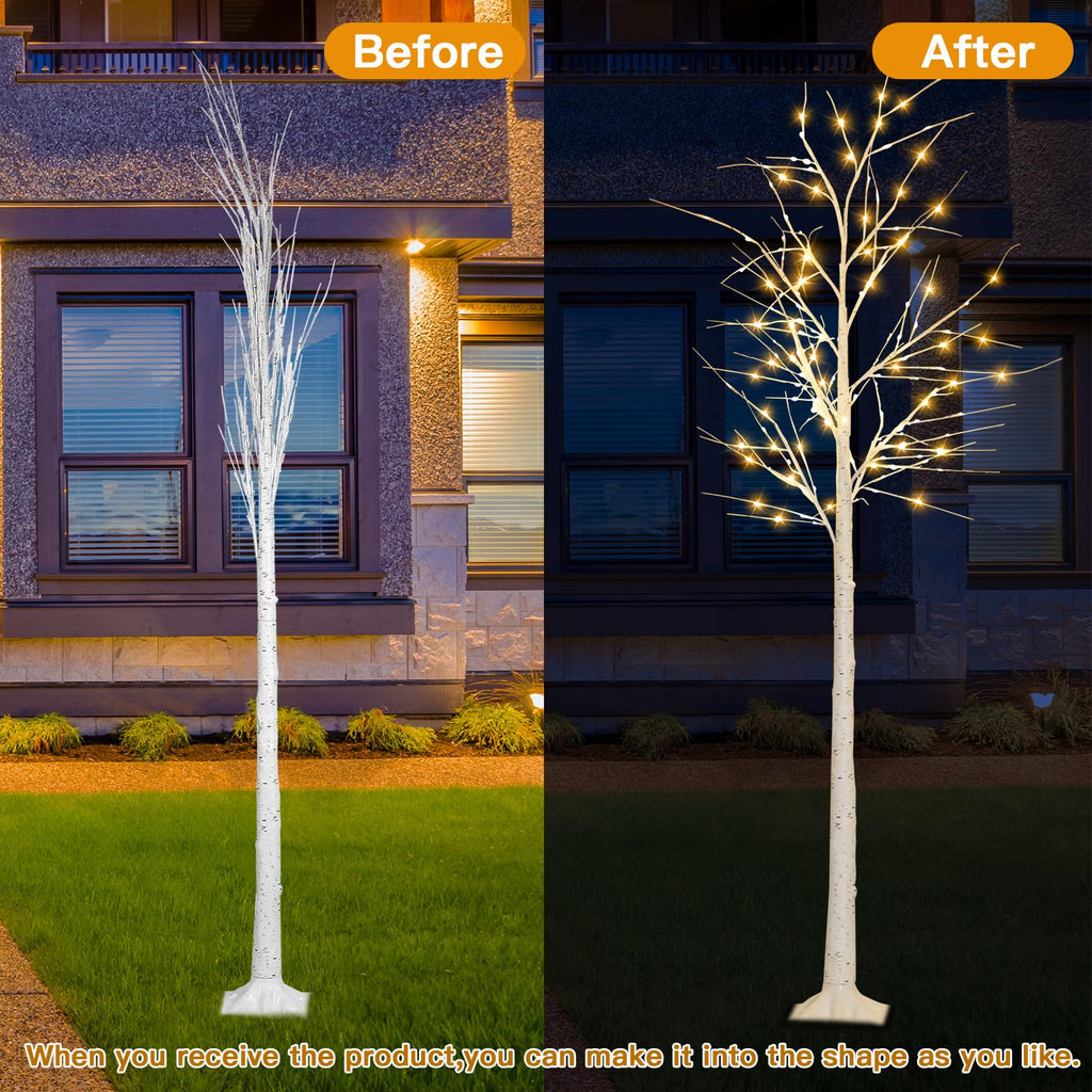 8FT Lighted Birch Tree with 150 LED Lights P583