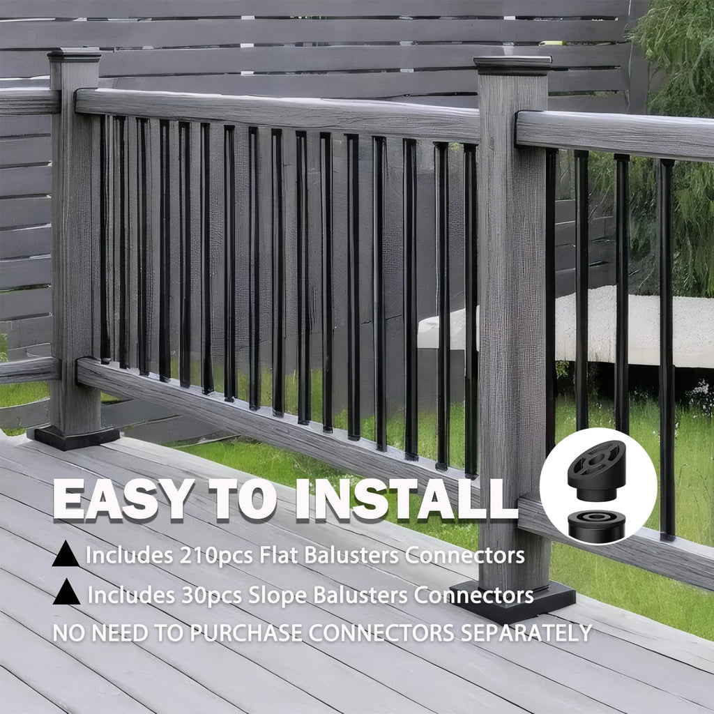 105 Pack 26" Black Aluminum Deck Balusters N483