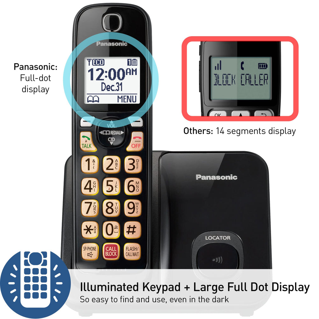 Cordless Phone with Call Block, Bilingual Caller ID, Large Display, 1 Handset S936163