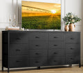 Black 14 Drawer Dresser TV Stand B852