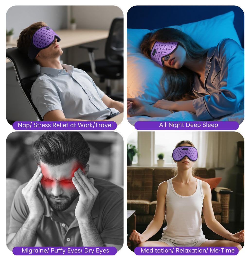 Bluetooth Sleep Mask Headphones with Hot & Cold Compress J409872