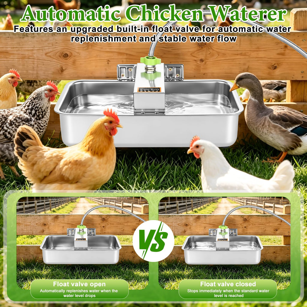 3 Gallon Stainless Steel Chicken Waterer E734863
