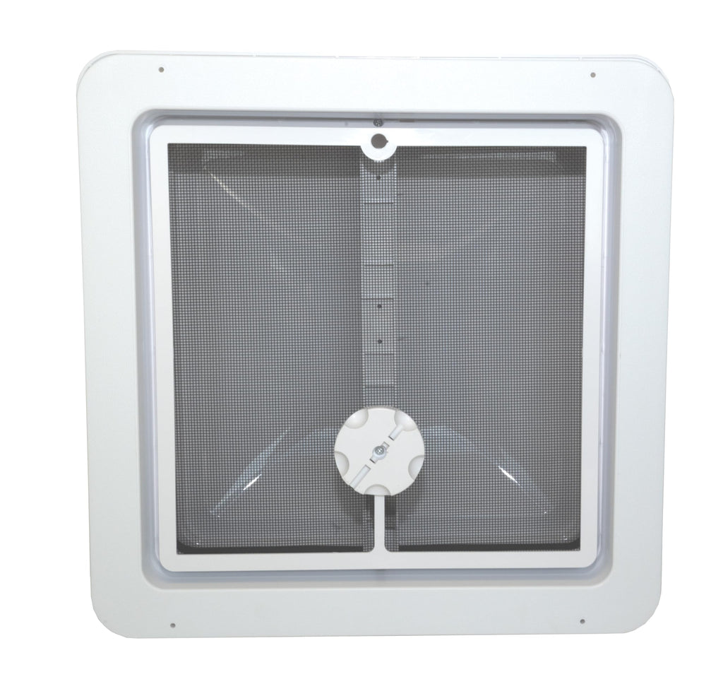 14" RV Roof Vent with White Lid and Manual Crank U6295