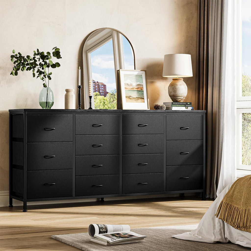 Black 14 Drawer Dresser TV Stand B852