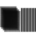 Black 4 Pcs Plastic Mesh Sheets O402719