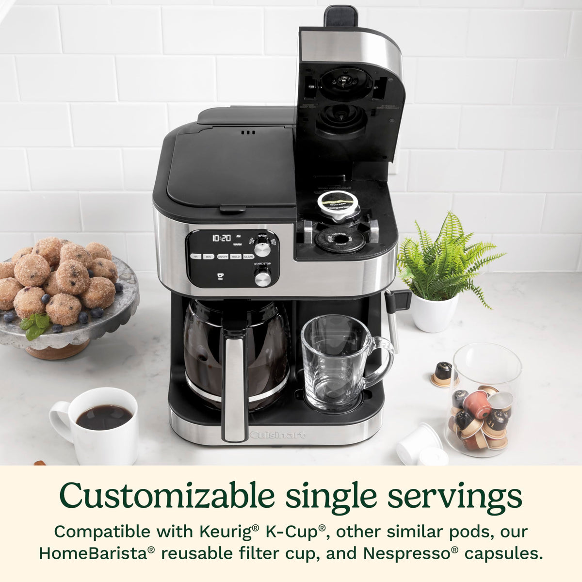 4-in-1 Coffee Maker with Three Brewing Sizes, Black N4811