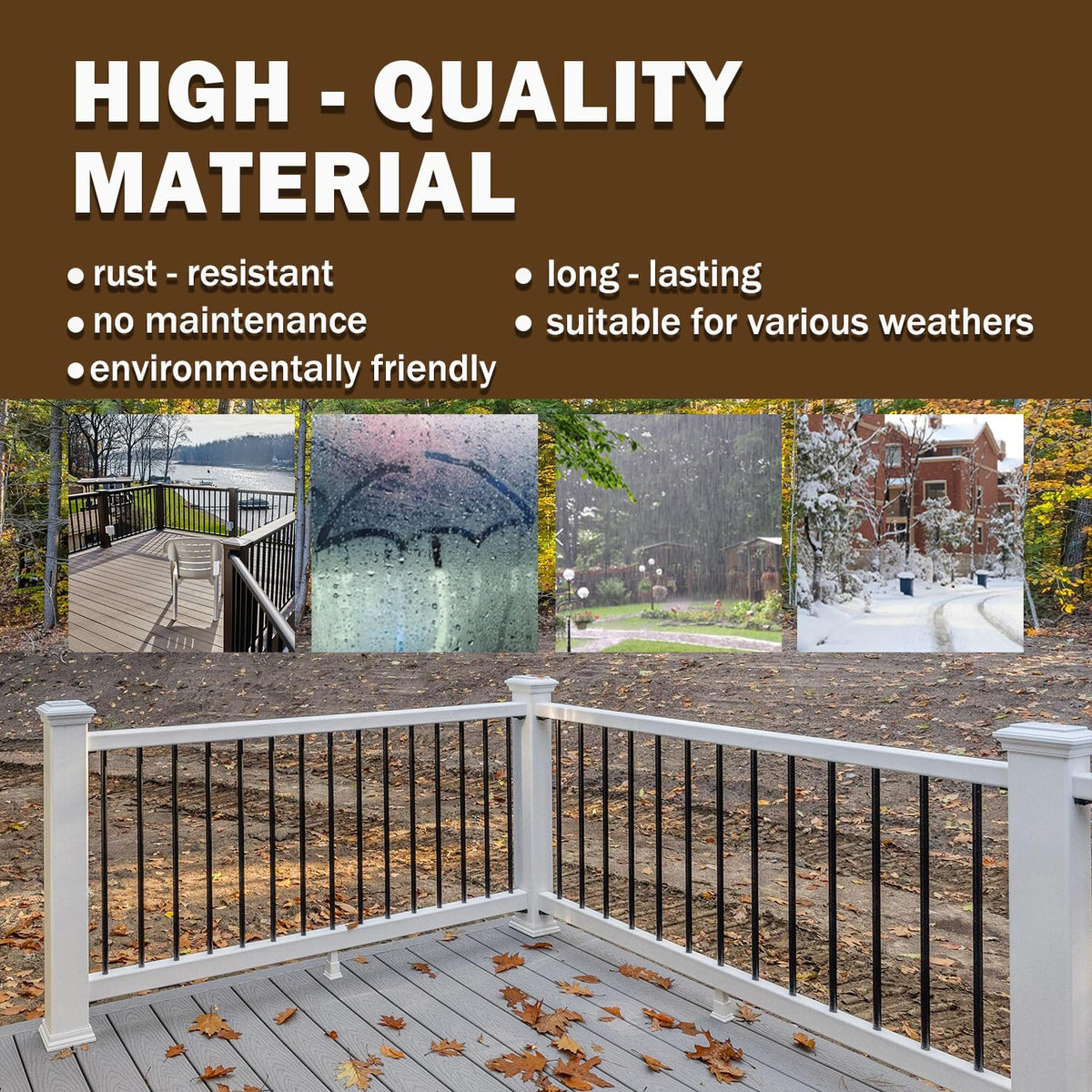 105 Pack 26" Black Aluminum Deck Balusters N483