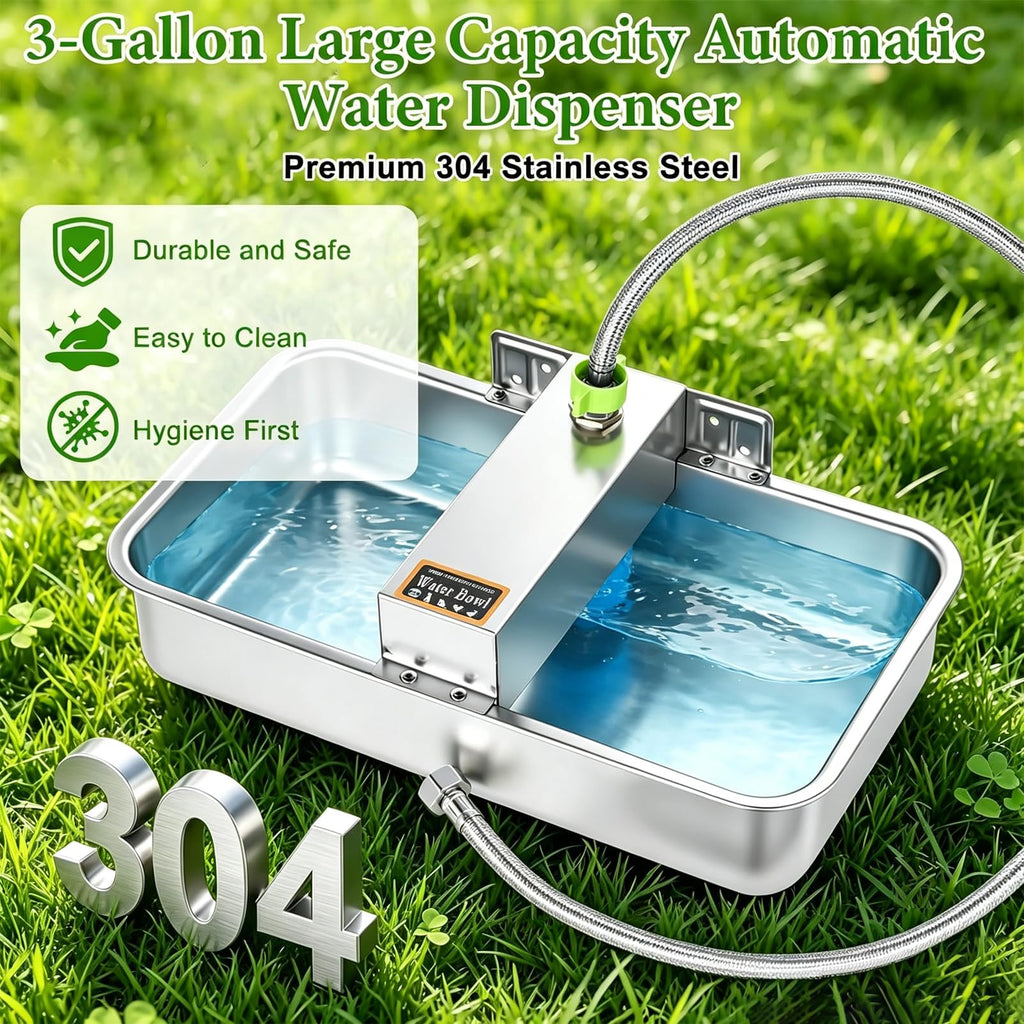 3 Gallon Stainless Steel Chicken Waterer E734863