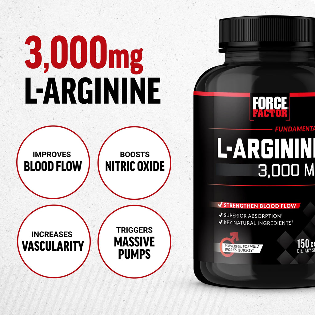 L-Arginine 3000mg Nitric Oxide Supplement 150 Capsules Y872