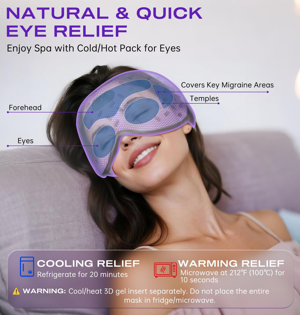 Bluetooth Sleep Mask Headphones with Hot & Cold Compress J409872