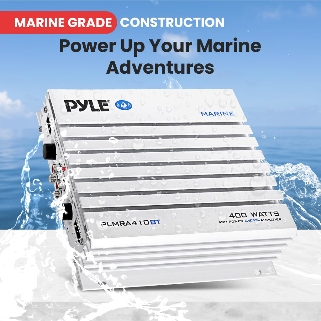 Waterproof 4 Channel 400W Bluetooth Marine Amplifier T745