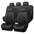 Black Leather Car Seat Covers Full Set D48211