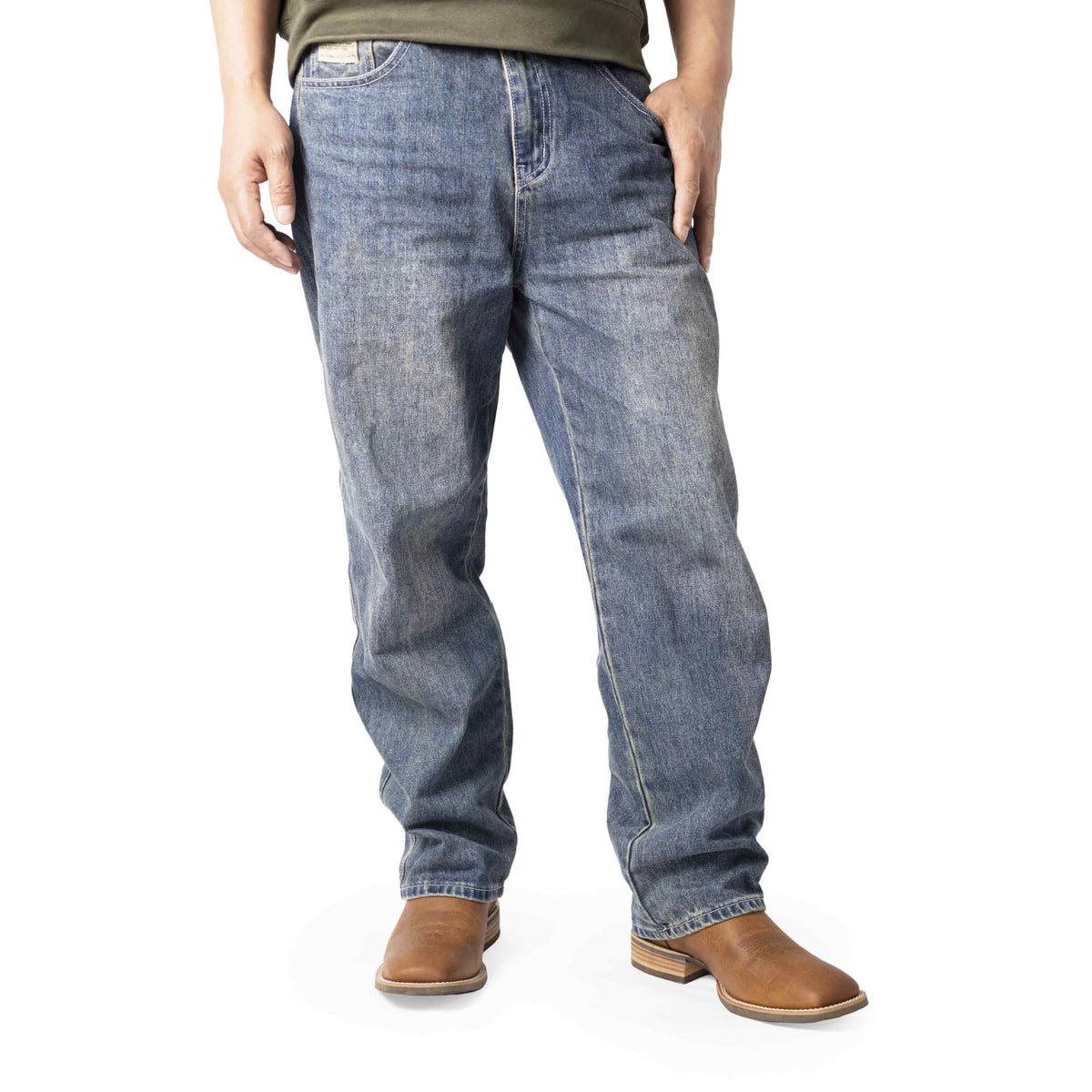 Cowboy Boots for Men Full-Grain Cowhide Square Toe Western Boot Q338668