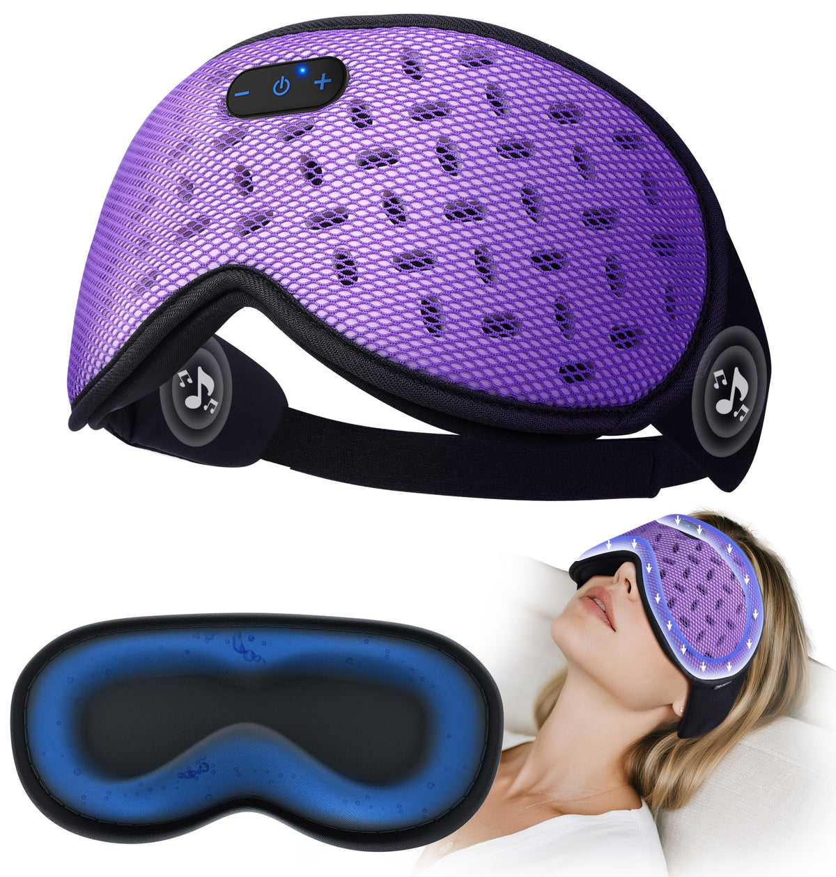 Bluetooth Sleep Mask Headphones with Hot & Cold Compress J409872