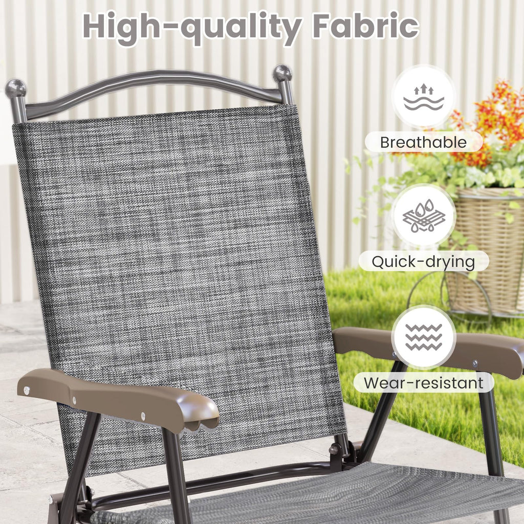 Set of 2 Grey Patio Folding Chairs D49719