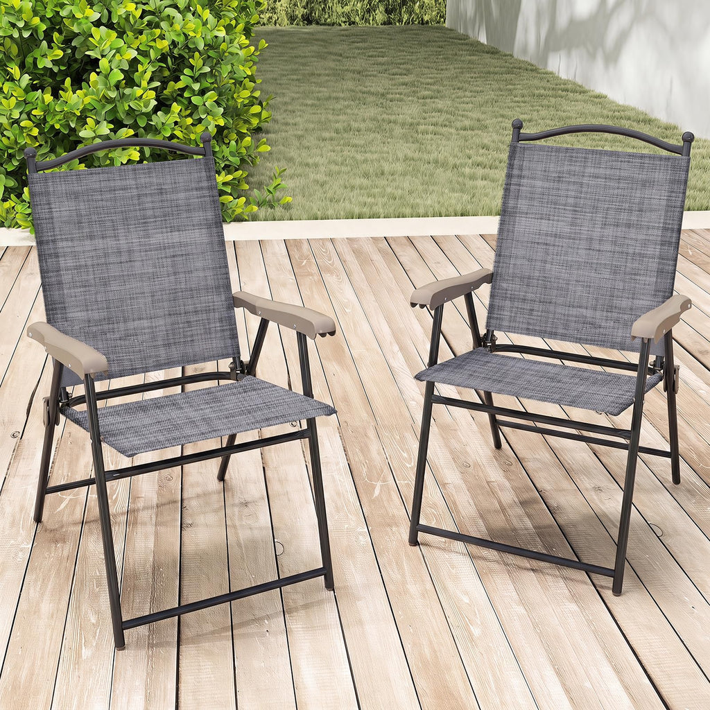 Set of 2 Grey Patio Folding Chairs D49719