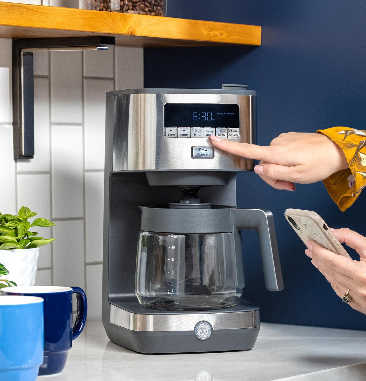 12-Cup Stainless Steel Drip Coffee Maker with Timer Y820